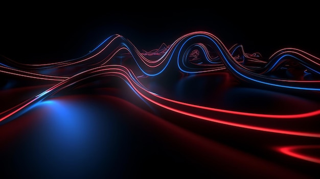 3d render abstract colorful background illuminated with colorful neon light AI generated
