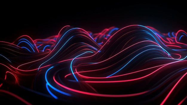 3d render abstract colorful background illuminated with colorful neon light ai generated