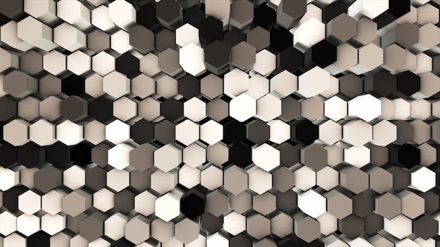 3d представляют абстрактное красочное много технических геометрических шестиугольников