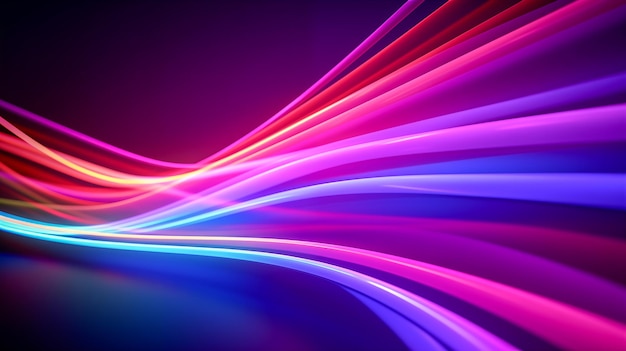 3d render abstract colorful neon background with glowing lines Spectrum wallpaper Empty virtual