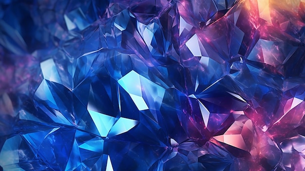 3D render abstract crystal background iridescent tex Generative AI