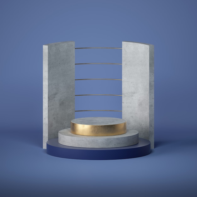 3d render of abstract cylinder podium