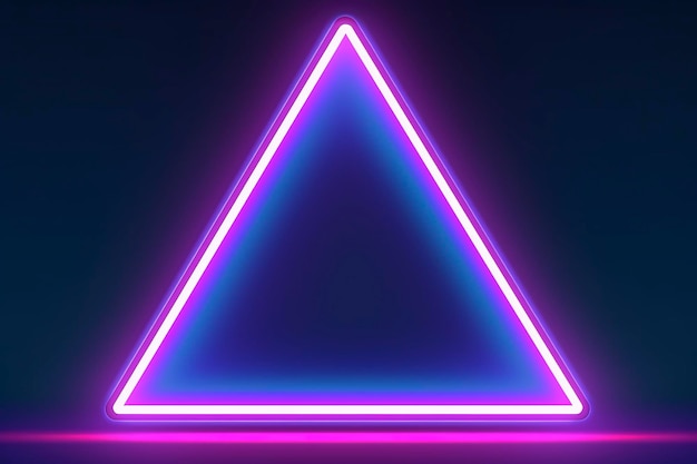 3d render abstract fantasy background Unique futuristic wallpaper with a triangular geometric shape glowing with pink red neon light colorful generate ai