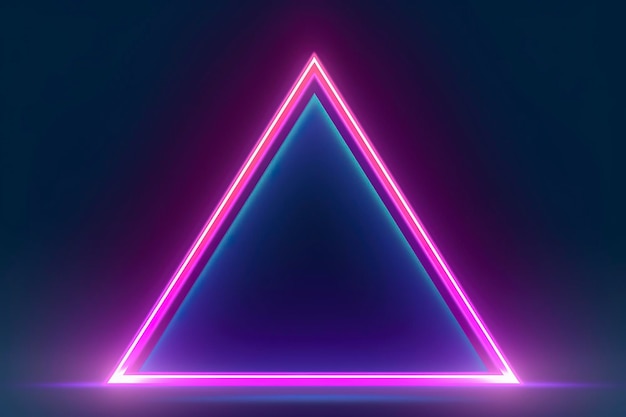 3d render abstract fantasy background Unique futuristic wallpaper with a triangular geometric shape glowing with pink red neon light colorful generate ai