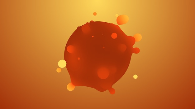 3d render abstract floating background with blurred mixed light surface. Blurred lights passing through the subsurface scattering material. Sphere is the center shape of composition.