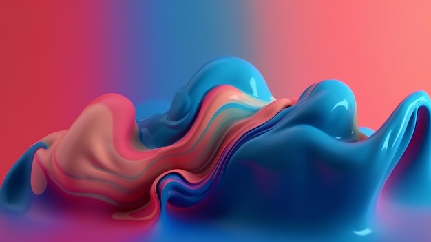 3D визуализация абстрактного жидкого жидкого фона