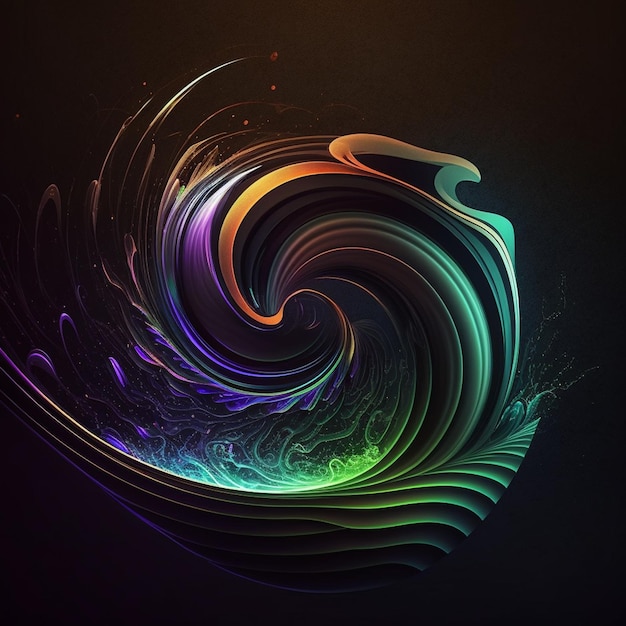 3D render an abstract fluid wave in motions