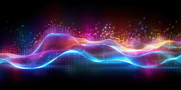 3d render Abstract futuristic background with blurry glowing wave and neon lines Spiritual energy