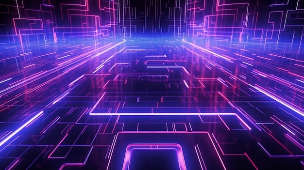 3d render abstract futuristic ultraviolet backgroundGenerative AI