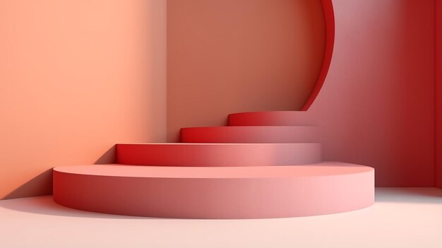 3D Render of Abstract Geometry Podium for Product Presentation