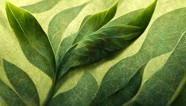 3D Render Abstract of Green Leaf Texture Background Естественный фон и обои