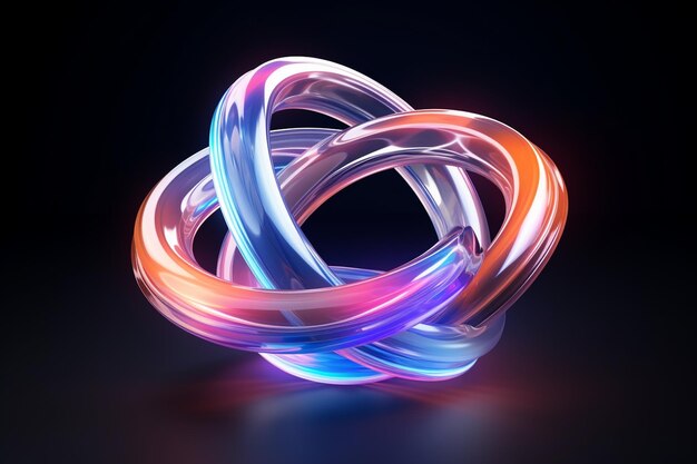 3d render abstract hologram geometric shape