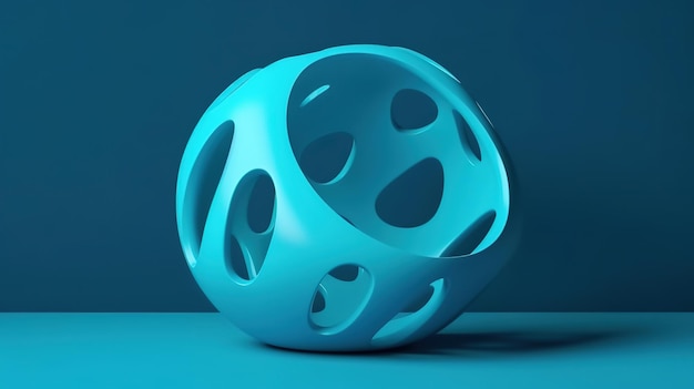 3d render abstract layered curvy object with hole Generative Ai