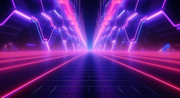 Premium AI Image | 3d render abstract minimal background pink blue neon ...