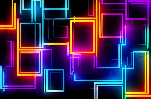 3d render abstract minimal neon background pink blue neon lines going up glowing in ultraviolet