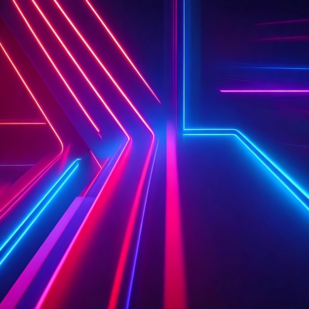 3d render abstract minimal neon background