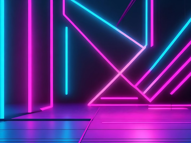 3d render abstract minimal neon background