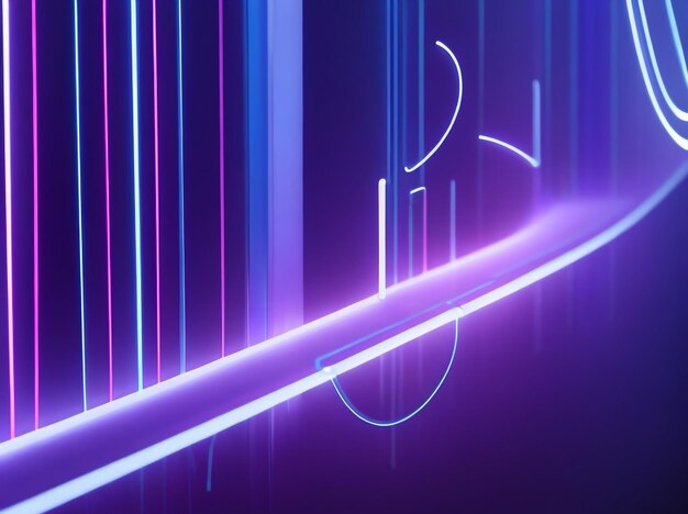 3d render abstract minimal neon background