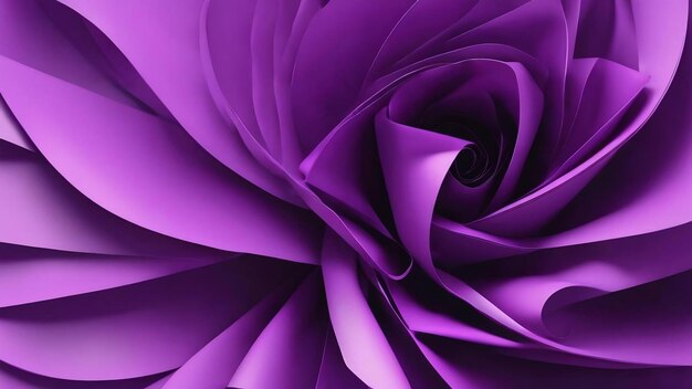 3d render abstract modern multi layer background with purple folded ribbons in shape flower fashion