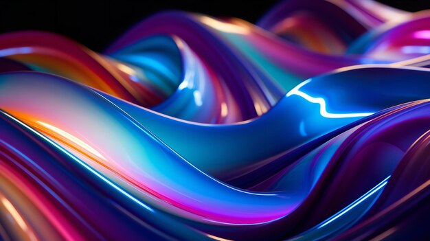 3D render of an abstract multicolored background with shimmering abstract shapes Generative AI