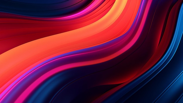 3d render of abstract multicolored background with smooth wavy lines