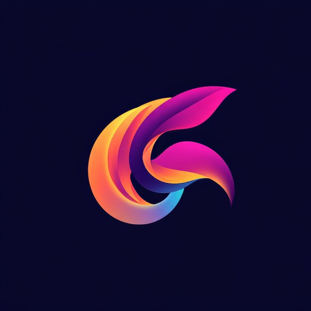 3d render of abstract multicolored gradient shape isolated on dark background