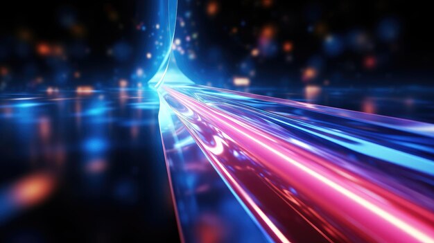 3d render abstract neon background arrow turn right