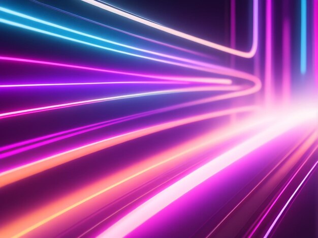 3d render abstract neon background colorful glow