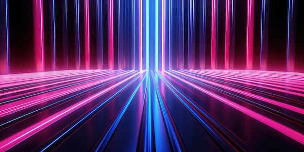 3d Render Abstract Neon Background Glowing Pink Blue ai generated