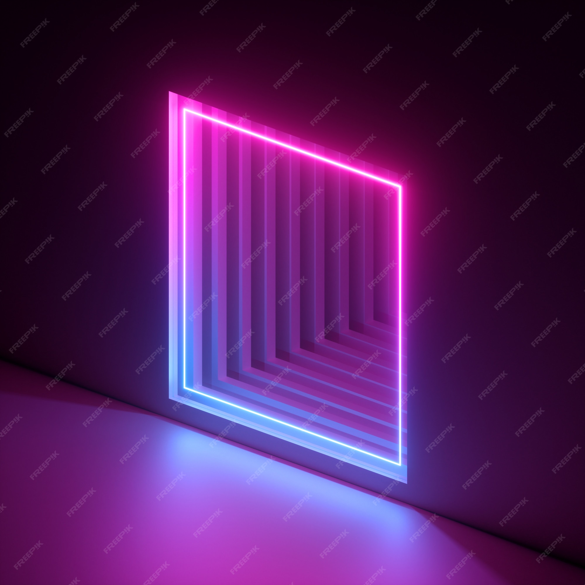 Premium Photo | 3d render, abstract neon background, pink blue ...