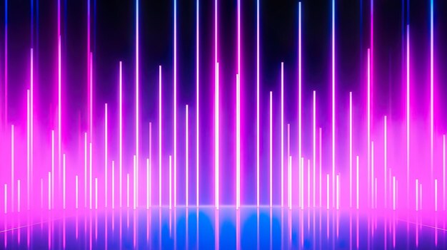 Photo 3d render abstract neon background with glowing pink