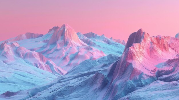 3D render of abstract panorama with rocky mountains Terrain wallpaper