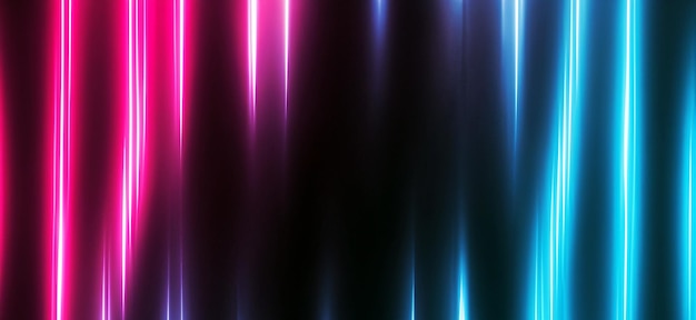 3d render abstract panoramic neon background with glowing made with generative ai