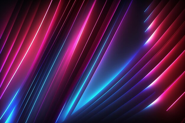 3d render Abstract Photo futuristic neon background with ascending pink and blue color