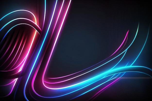 3d render Abstract Photo futuristic neon background with ascending pink and blue color