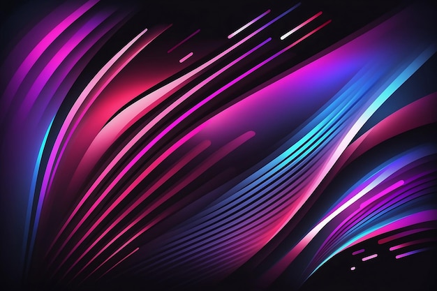 3d render Abstract Photo futuristic neon background with ascending pink and blue color