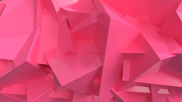 3d render abstract pink background of geometric shapes