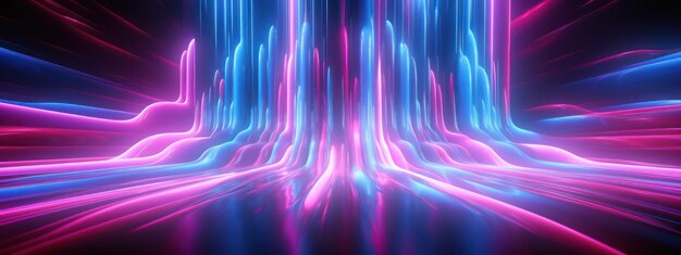 3d render abstract pink blue neon background futuristic wallpaper