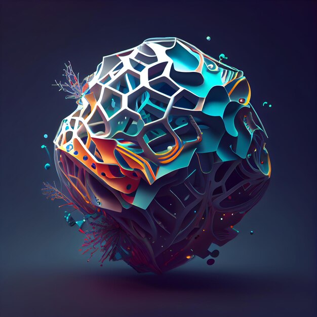 3d render of abstract polygonal sphere illustration