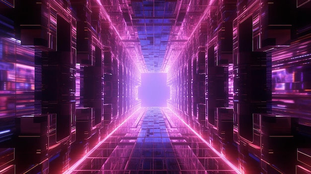3d render abstract tunnel background futuristic generative ai