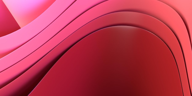 3D render abstract wallpaper wave effect Red color gradient