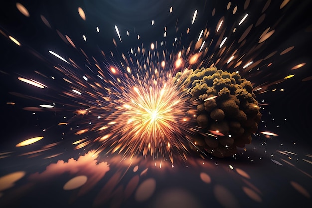 3d render of an abstract zoom effect background with exploding particles