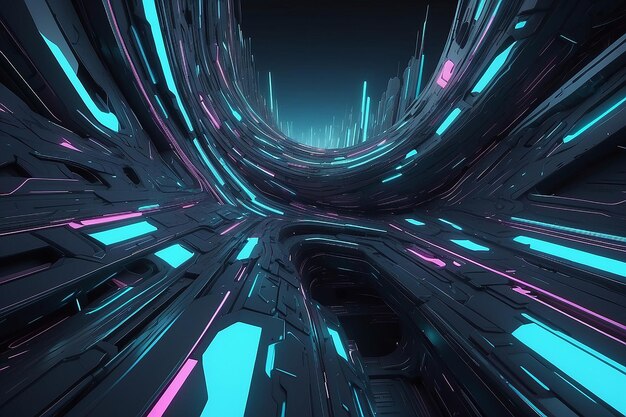 3d render abstracte futuristische achtergrond