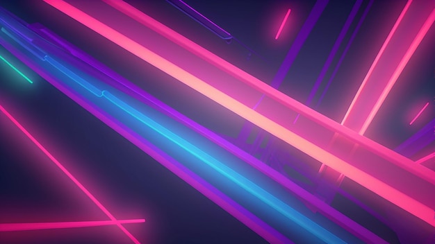 3d render abstracte futuristische neon achtergrondlijnen Fantastisch behang gegenereerd door AI