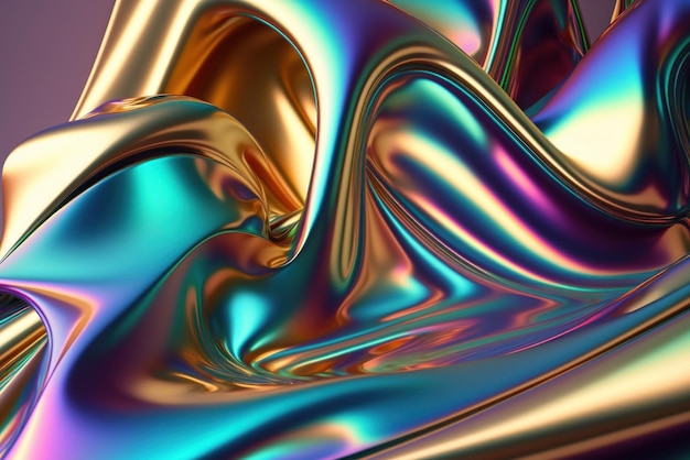 3D render abstracte iriserende achtergrond ontwerp kleurrijke regenboog grafische illustratie