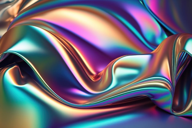 3D render abstracte iriserende achtergrond ontwerp kleurrijke regenboog grafische illustratie