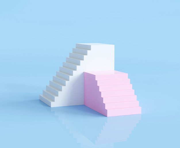 3D render abstracte minimale trap achtergrond