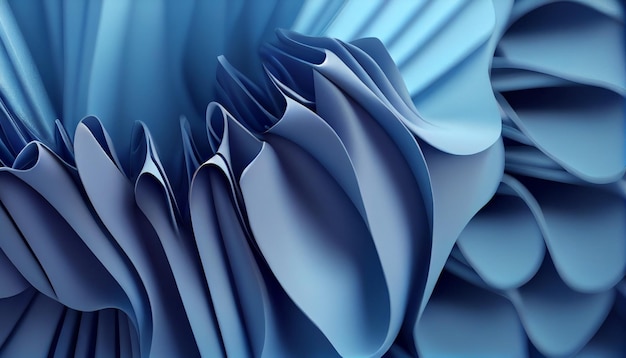 3D render abstracte moderne blauwe achtergrond vouw Generatieve AI