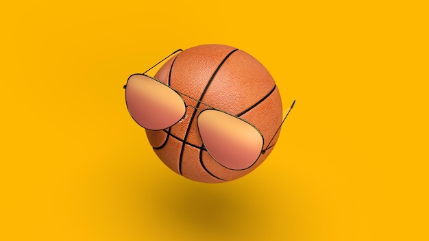 3D render achtergrond zomer spel van jeugd basketbal