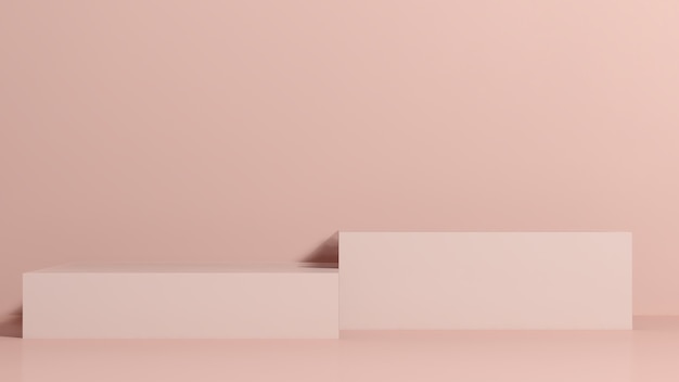 3D render afbeelding roze podium met roze achtergrond product display advertentie